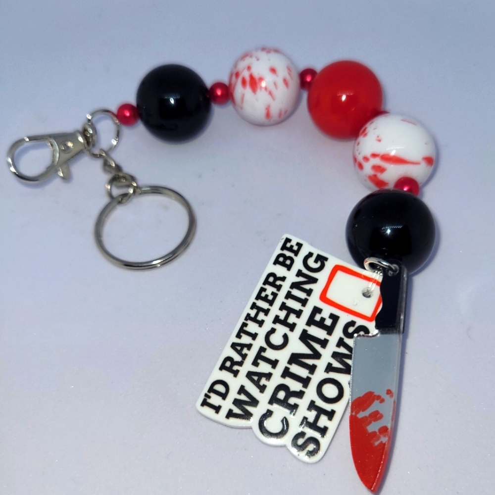 TRUE CRIME KEYCHAIN PURSE DANGLE!! Handmade!!